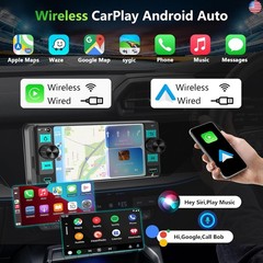 Single Din Radio Car Stereo with Wireless Apple CarPlay,Single Din Touchscreen