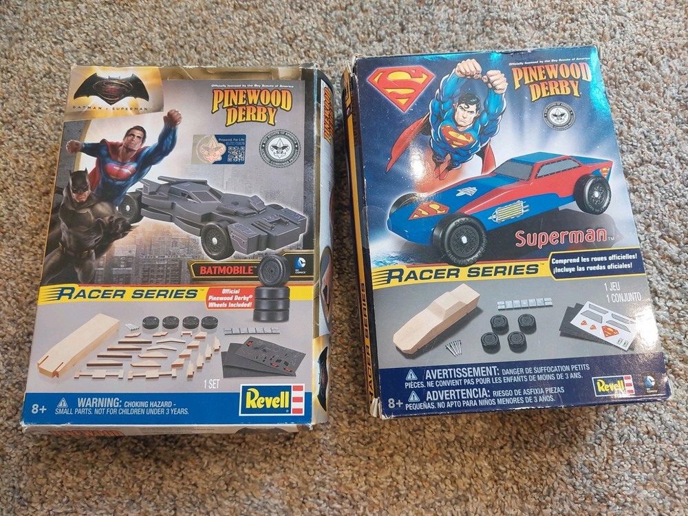 Pinewood Derby Car Kits Superman Batmobile Brand New