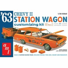 AMT 1963 Chevy II Station Wagon with Trailer 1:25 Scale Model Kit (AMT1201)