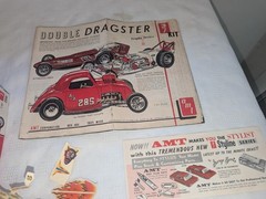AMT ORIGINAL VINTAGE RARE DOUBLE 3 IN 1 DRAGSTER KIT TROPHY SERIES T-161 AS IS