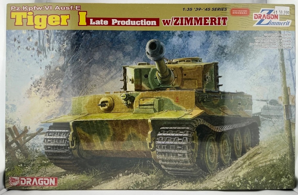 Dragon Models 6383 Tiger I Late Production w/Zimmerit Pz Pz.Kpfw.VI Ausf.E