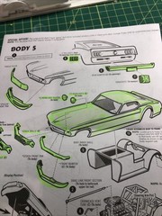 Ford LongNose Mustang Hard BODY W Tinted Glass Slot Car? 1:25 LBR Model Parts