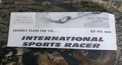 VTG LINDBERG INTERNATIONAL SPORTS RACER DIY MOTORIZED MODEL RACE CAR KIT D4