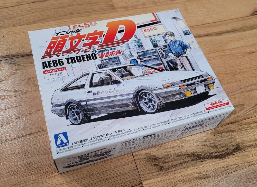 Aoshima Initial D No.1 AE86 TRUENO Takumi Fujiwara 1/32 scale kit from JAPAN