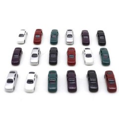 12pcs 1:250-300 Miniature Cars Model Toys Painted ABS Vehicle for Railway Train~