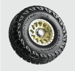 1/24 Scale Resin 17″ Bead lock Wheels & BF GOODRICH MT/TA TIRES X4 UNPAINTED