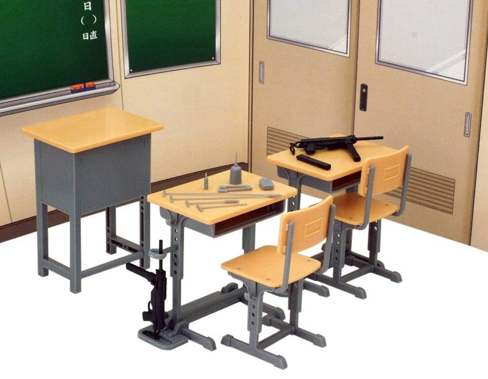 Little Armory LD011 Designated Defense School Desk Grease Gun Set Plastic Model
