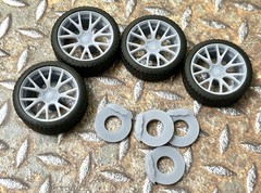 Resin 21/20 Inch: “Dodge Challenger Hellcat” Model car Wheels/Tires 1/24 scale