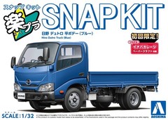 Aoshima 1/32 Scale Model Car Snap Kit 23-WE Hino Dutro Truck Blue Painted