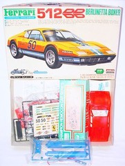 ARII Plastic Japan 1/28 FERRARI BERLINETTA BOXER 512 Racing Model Car Kit MIB`78