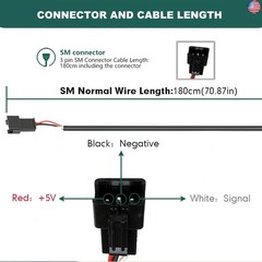 Ebike Full Twist Throttle 12V-72V, 3 Pin SM Connector Ebike Throttle with 71″