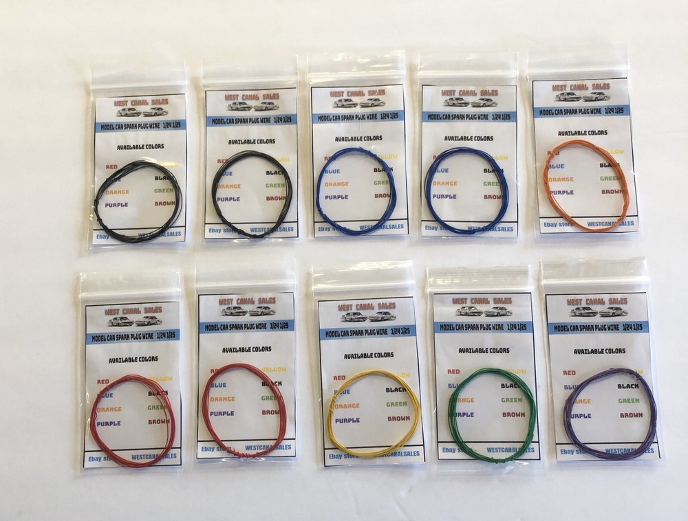 10 Spark Plug Wire Sets For 1/24 1/25 Scale Model Car 5 Feet Each