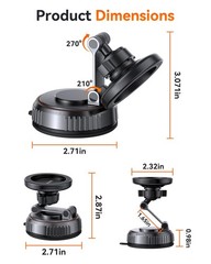 for MagSafe Car Mount[3600gf Strong Magnet & 89+LBS Suction Base]Vacuum Magne…