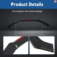 Silscvtt Universal Glossy Black Front Bumper Lip Spoiler Splitter 4 Pieces Kit
