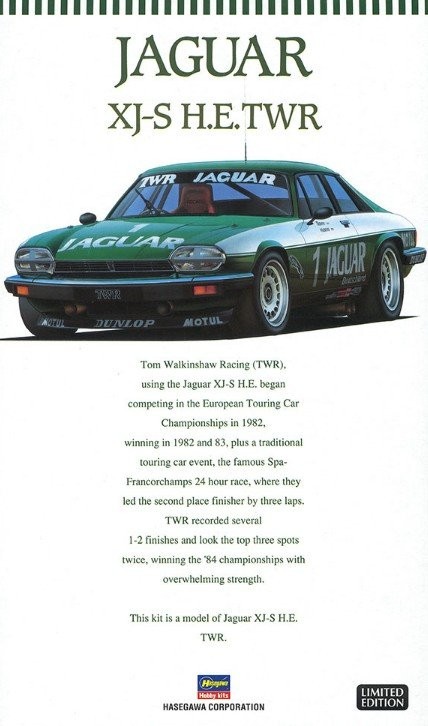 Hasegawa 20305 1/24 Model Kit Jaguar XJ-S H.E.TWR ETC ’84 Tom Walkinshaw Racing