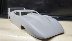 3d printed 1969 Dodge Challenger Daytona Pro Mod drag body model slot car