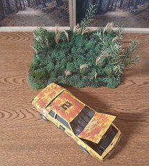 1980’S MONTE CARLO OLD RUSTY RETIRED STOCK CAR SITTIN IN FIELD DIORAMA SCENE !!