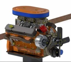 1/25 3D Resin Dodge Mopar 440 6 Pack Engine W/ Transmission Scale Model Kit Part