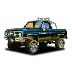 1984 GMC Pickup 1:25 Scale Model Kit (Black Version)