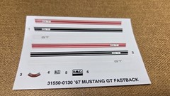 1967 Mustang Fastback DECALS & INSTRUCTIONS 1:25 AMT NEW Model Kit PARTS