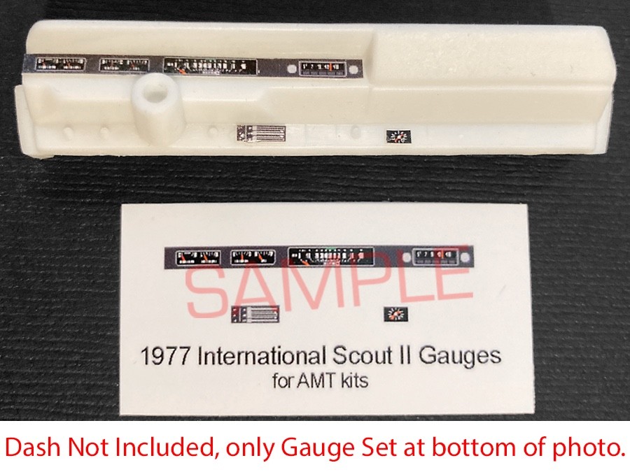 1977 INTERNATIONAL SCOUT II GAUGE FACES for 1/25 scale MPC kits—PLEASE READ