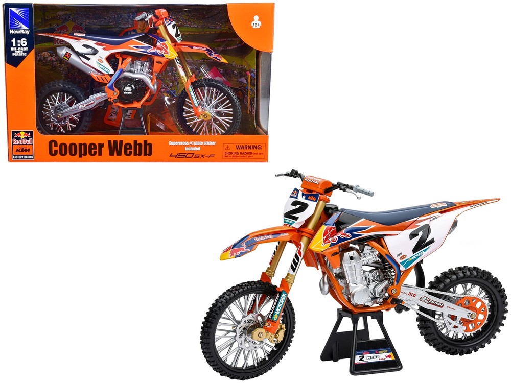 New Ray 49683 1/6 KTM 450 SX-F #2 Cooper Webb “Red Bull KTM Factory