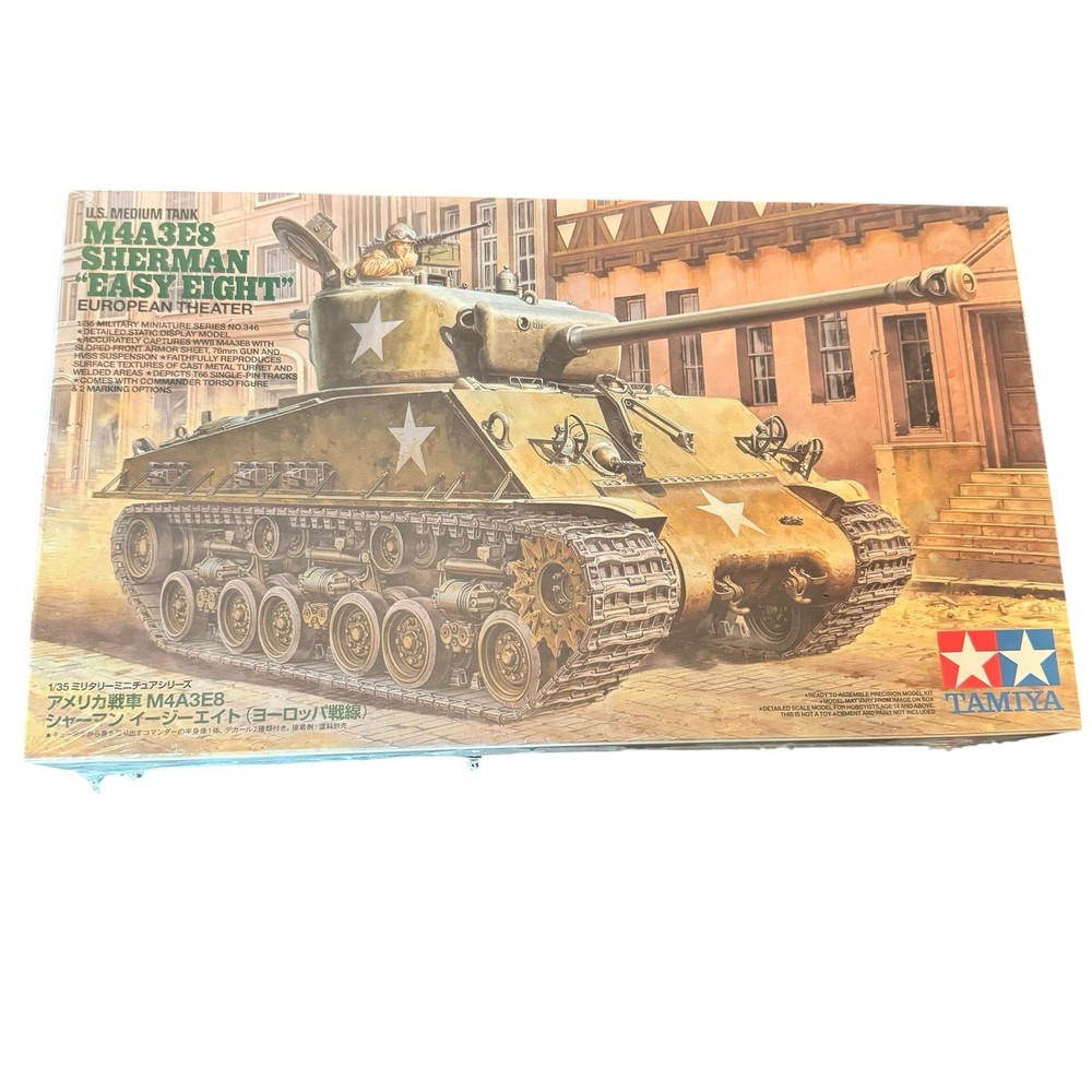 TAM35346 1:35 Tamiya M4A3E8 Sherman “Easy Eight” European Theater 4906-open Box