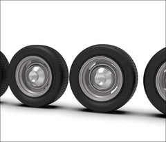 1:32 Copo Camaro Wheels Chrome cap Street tires all four the same 20mm tall