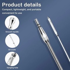 Compatible with Ford Engine Oil Dipstick, Billet Handle, 260-289-302, Silver