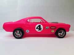 VINTAGE 70s Ford Mustang Processed Plastics Mach 1 Pink Dealership Model A23