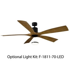 Modern Forms Aviator 70In 1-Light Ceiling Fan Led Light Kit 3000K In Matte Black