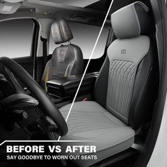 Car Seat Protector, 2 Pack Sideless Nappa Leather Seat Covers for Cars, All Seas