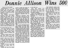 1968 #27 – 1:24 Waterslide Decals – Donnie Allison – First Cup Series Win