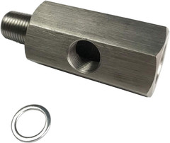 Oil Pressure Sensor Tee Adapter – 1/4 NPT Female to Male with 1/8 NPT Side Port