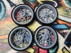 Resin 1/24 Scale 26-Inch BC Forged EH351 Style Model Car Wheels/Tires,1/25, Donk