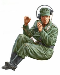 1/16 Scale Die-Cast Resin Figure Model Kit German Half Track Radio Operator U…