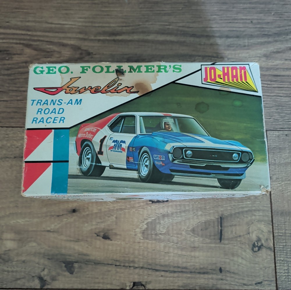 Vintage Jo-Han Geo Folmers Trans Am AMC Javelin 1/25 Scale Model Kit