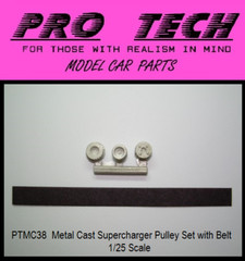 PTMC 38 Supercharger Pulley Set Metal Cast w Belt 1:25 LBR Model Parts PRO TECH
