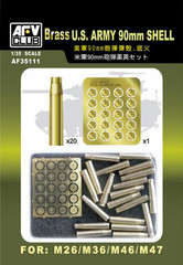 AFV Club AF35111 1/35 U.S Army 90mm Casing (Brass) w/ Etched Plate USA Shipping