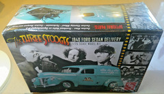 Three Stooges 1940 Ford Sedan AMT Sealed 1/25 Scale Model Kit (Box Damaged)