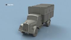 L’Arsenal Models 1/700 OPEL BLITZ TARPAULIN UNCOVERS & FLATS (10) 3D Printed Set