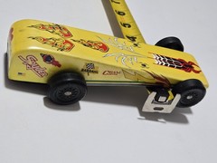 Vtg Pinewood Derby Custom Weighted Race Car Wood Racer OOAK Black Widow + Decals