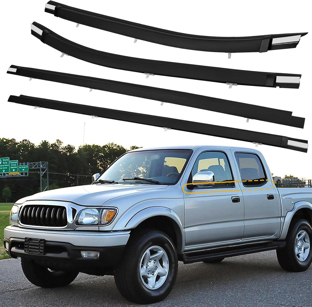Outer Front & Rear Door Window Belt Weatherstrip Seal Kit Compatible with 2000-2