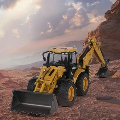 Excavator Backhoe Toys, 1/50 Metal Die-cast Excavator Front Loader Bulldozer