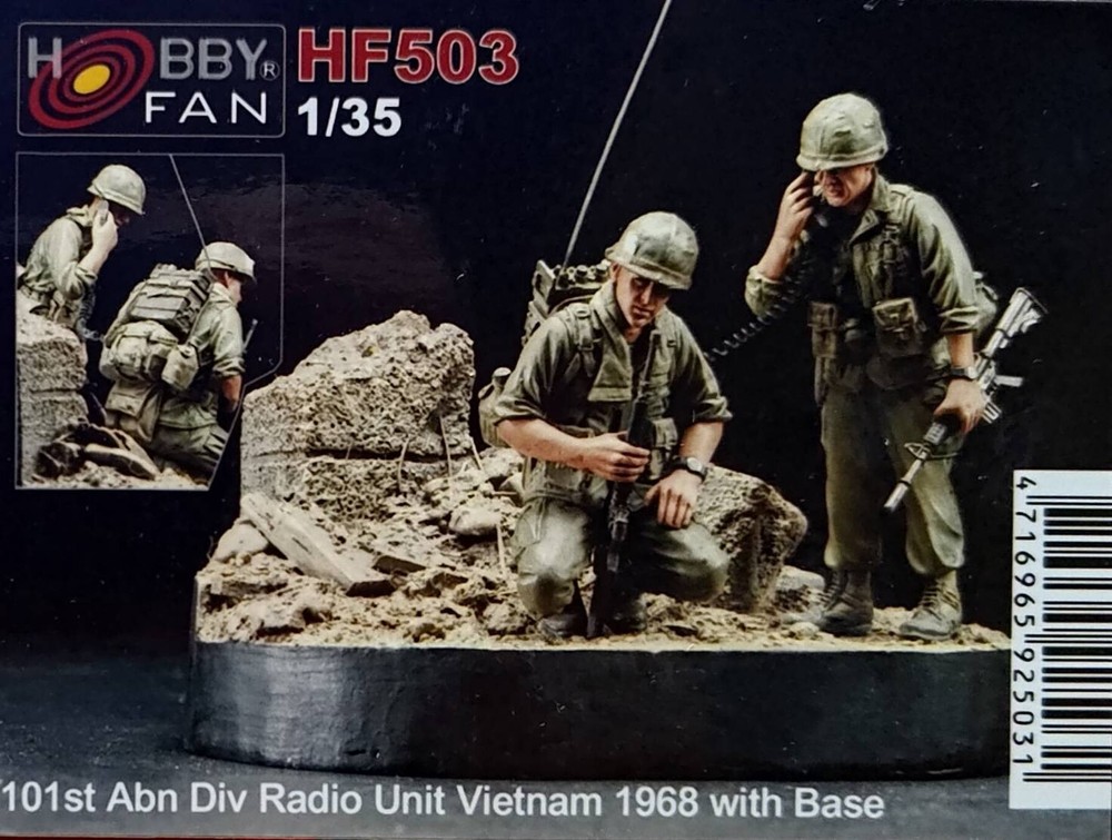 Hobby Fan 1/35 HF-503 US 101st Abn Div Radio Unit (Vietnam War) – 2 Figs w/Base