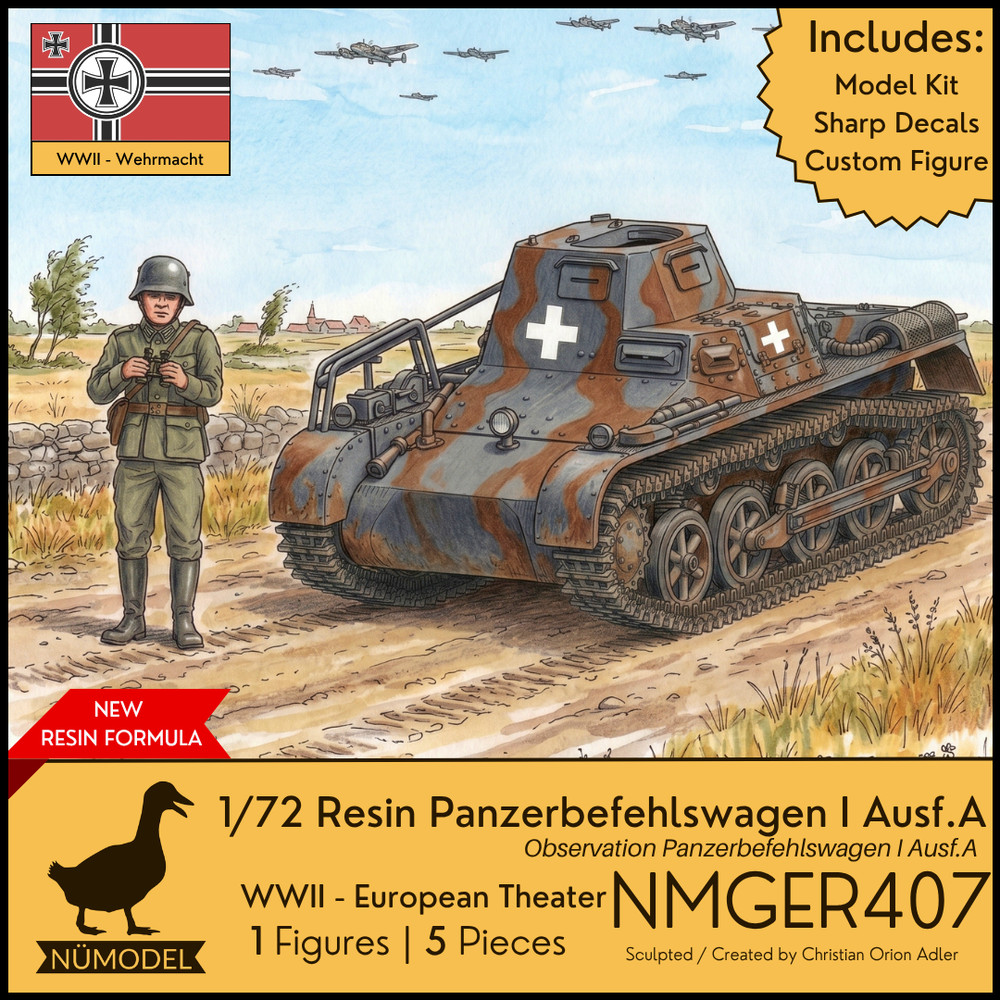 NUMODEL NMGER407 | 1/72 Resin WWII Panzerbefehlswagen I (Sd.Kfz. 265) Ausf A Kit