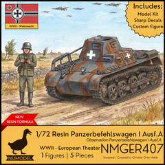 NUMODEL NMGER407 | 1/72 Resin WWII Panzerbefehlswagen I (Sd.Kfz. 265) Ausf A Kit