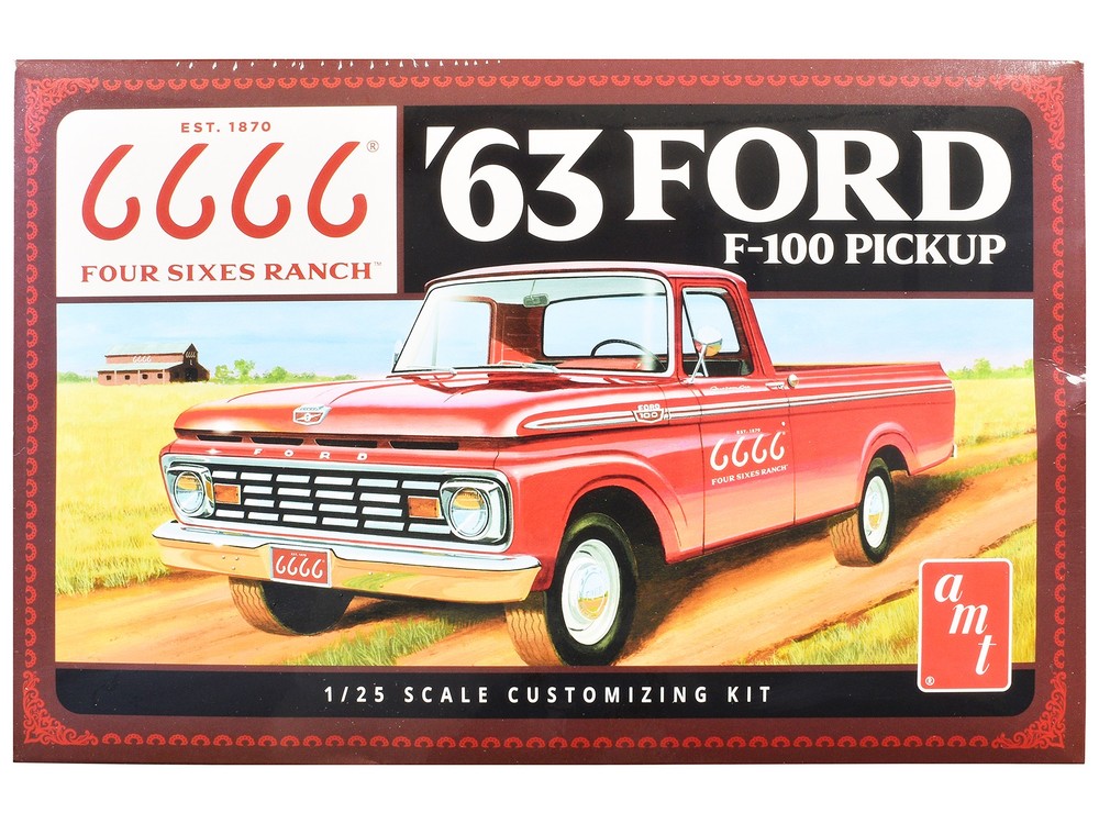 AMT AMT1559 1/25 Skill 2 Model Kit 1963 Ford F-100 Pickup Truck “Four