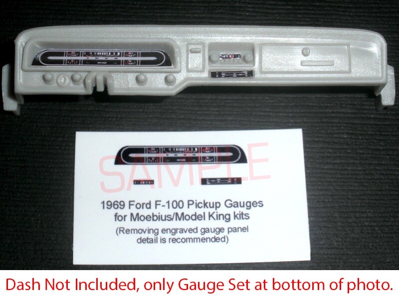 1967 1968 1969 1970 1971 1972 FORD F-100 GAUGE FACES for 1/25 MOEBIUS kits—READ