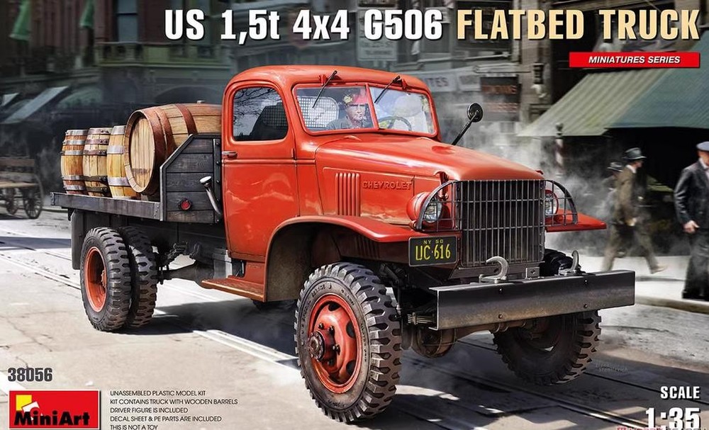 MINIART 38056 1/35 SCALE US 1,5t 4×4 G506 Flatbed Truck Model Kit
